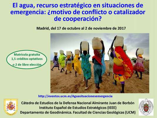 Curso: El agua, recurso estratégico en situaciones de emergencia. Dpto. Geodinámica -